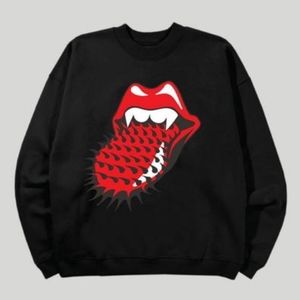 Rolling Stones Graphic Sweatshirt Black Red Small NEW NWT